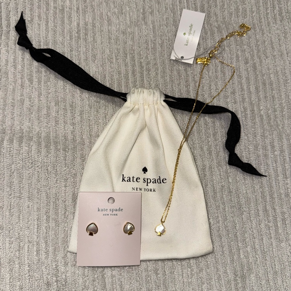Kate Spade | Pearl Logo Earrings & Necklace Set